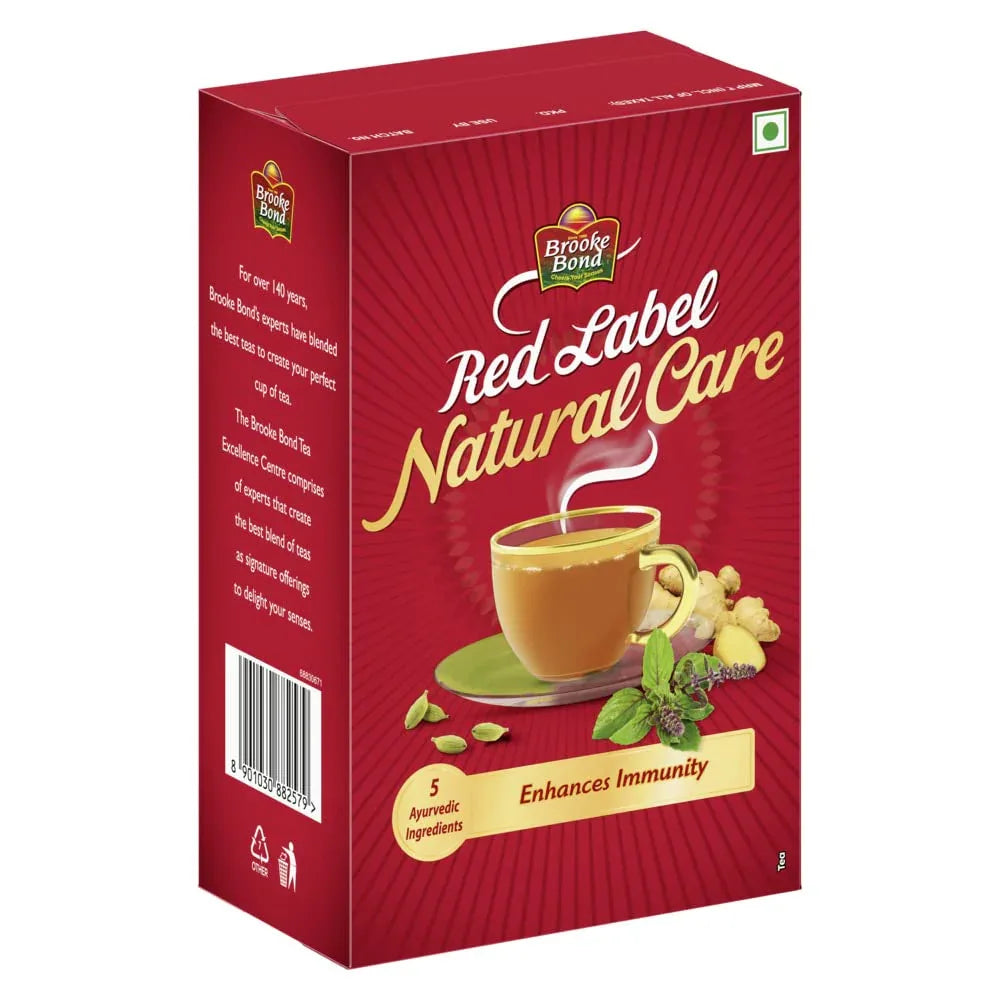 Brooke Bond Red Label Natural Care Tea (Ayurvedic Chai Blend) | 500g - Premium Loose Black Tea with Ashwagandha, Tulsi & Ginger for Daily Immunity Boost | South Africa | India Bazaar