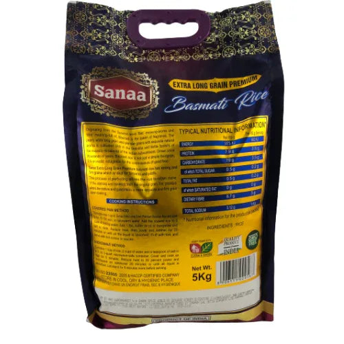Sanaa Extra Long Grain Premium Basmati Rice | 5kg