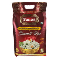 Sanaa Premium Gold Biryani Specialist Basmati Rice | 5kg - Extra-Long Aged Grain Designed to Resist Breakage in Heavy Layered Meat & Chicken Biryanis | South Africa | India Bazaar