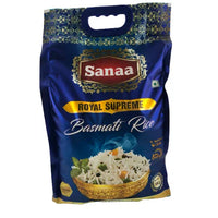 Sanaa Royal Supreme Basmati Rice (Premium Export Quality Chawal) | 5kg - Carefully Selected Aromatic Long Grain for Fluffy Side Dishes & Royal Pilafs | South Africa | India Bazaar