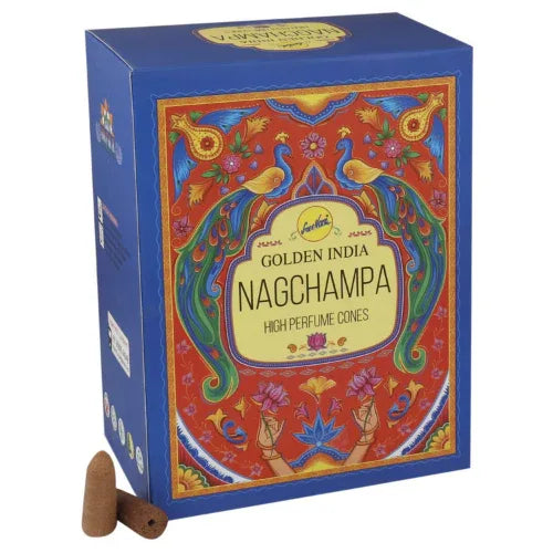 Sree Vani Nag Champa Backflow Incense Dhoop Cones Bulk Pack | 12 Boxes (120 Cones Total) - Premium Cascading Down-Smoke Cones for Ornamental Fountain Burners | South Africa | India Bazaar