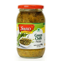 Swad Green Chilli Pickle (Hari Mirch Ka Achar) | 400g - Sharp & Hot Spiced Green Chilies, Zesty Mealtime Condiment to Boost Appetite | South Africa | India Bazaar