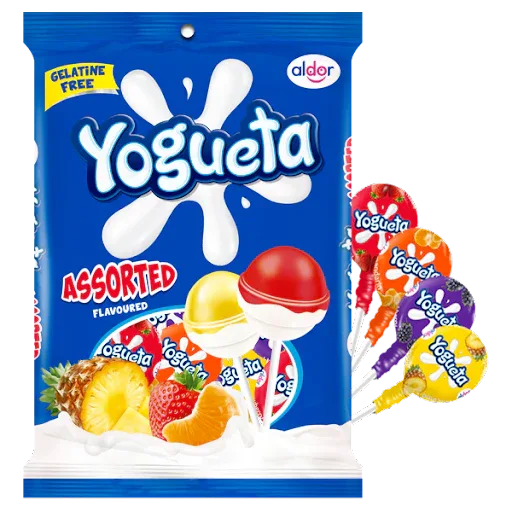 Yogueta Pops Assorted Fruity Lollipops Multipack | 48-Piece Bulk Tray - Sweet Chewy Centered Candy Suckers for Kids Parties & Birthday Treat Boxes | South Africa | India Bazaar